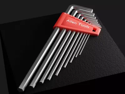 Allen key set - Long flat 3D model