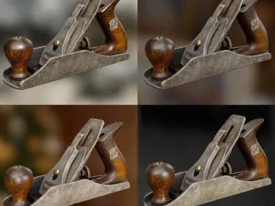 Handplane Tool Wooden Low-poly 3D model