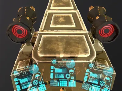 Sci Fi Anti Aircarft Free low-poly 3D model