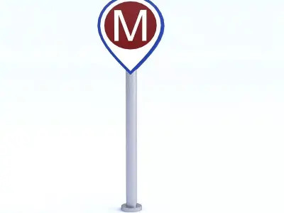 Subway Sign Low-poly 3D model