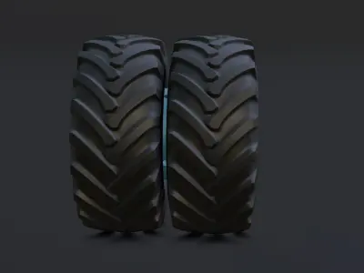 Dual wheels for tractor T-150K in the collection Free low-poly 3D model
