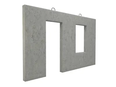Concrete Wall Facade 3D model buy
