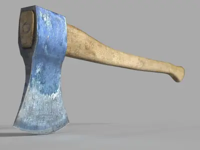 Realistic Ax worn-out Low-poly 3D model