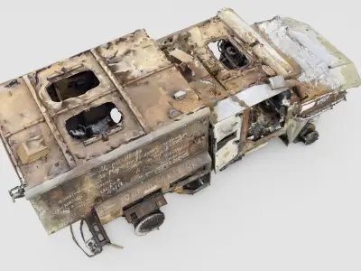 Tigr or Tiger infantry mobility vehicle destroyed in Ukraine 3D model