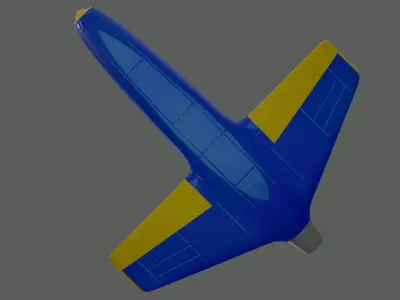 simple jet Low-poly 3D model