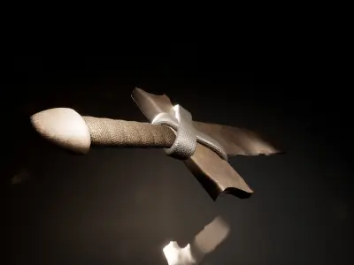 Training wooden sword Low-poly 3D model