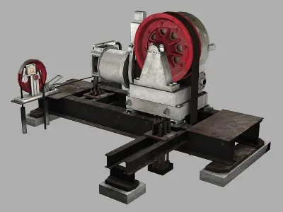 Geared Traction Machine Low-poly 3D model