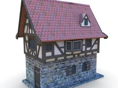 Medieval Building 47 Townhouse Low-poly 3D model