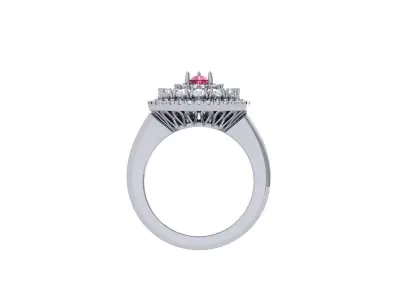 Pear  Stone Bridal Ring 3D print model get
