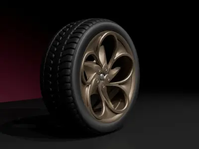 C5AR wheel Low-poly 3D model