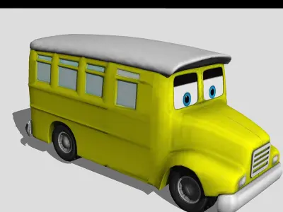 School Bus Low-poly 3D model purchase