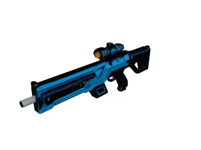 Futuristic Pulse Rifle with Blue Ammo Counter 3D model