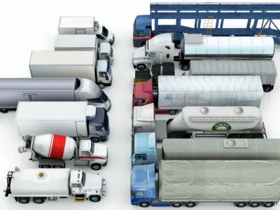 14 Low-Poly Trucks vol1 Low-poly 3D model