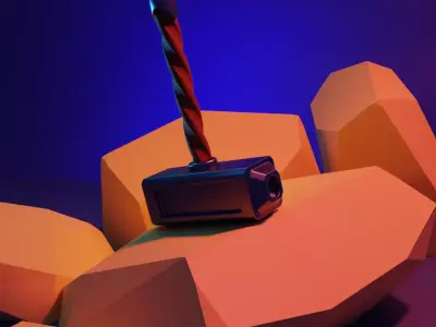 Desert hammer in low poly style Free low-poly 3D model