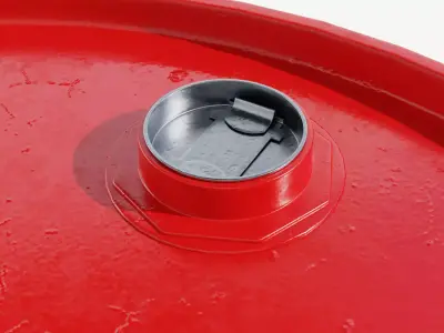 Steel Barrel - Red - Clean 3D model
