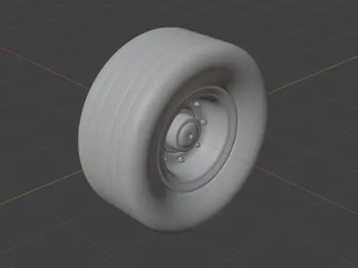 A Cartoon Truck Wheel and Tyre 3D model