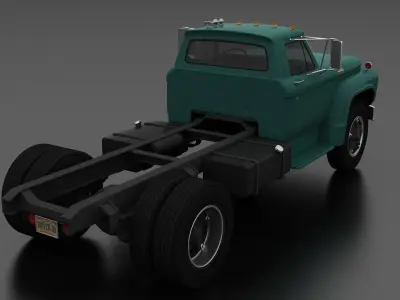 F-Series F-800 Truck Chassis 1964 Low-poly 3D model