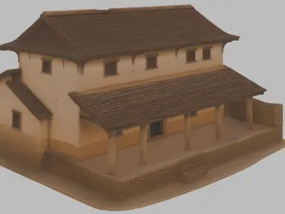 Traditional Nepalese Village House PBR Game Ready 3D Model