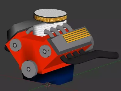 V8 Engine Free low-poly 3D model
