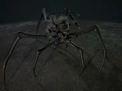 Spider 4 Low-poly 3D model
