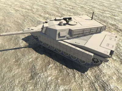 Low Poly M1 Abrams Low-poly 3D model