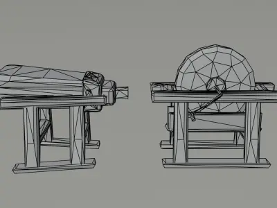 Cartoon blacksmith tools Polygonal Style Low-poly 3D model