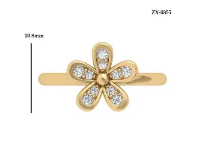 Solitaire Engagement Ring 3D print model 63