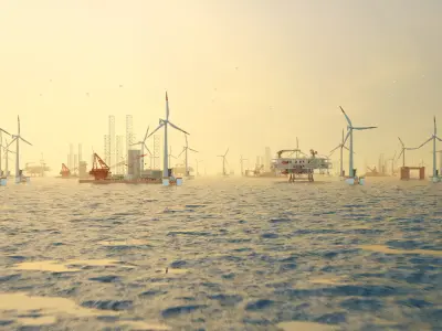 Offshore Wind Farm  Substation Platform 3D model