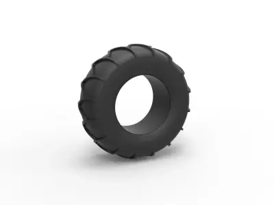 Tire for sand and snow 2 Scale 1 to 25 3D print model