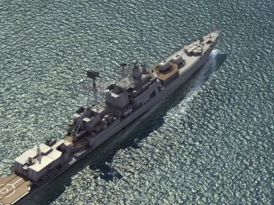 Udaloy Project 1155 Destroyer 3D model