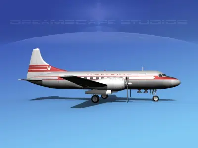 Convair CV-340  Western Airlines 3D model