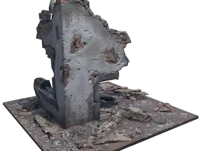 Damage House Free low-poly 3D model