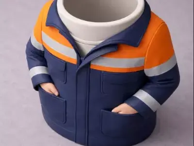 Engineer Jacket Pen Holder Industrial Desk Organizer STL Free 3D print model