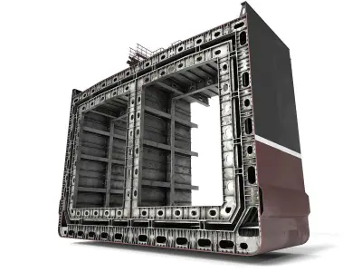 Tanker section Low-poly 3D model