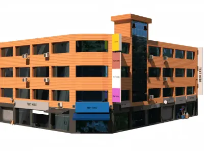 13 LowPoly Building in Korea Collection 01 3D model