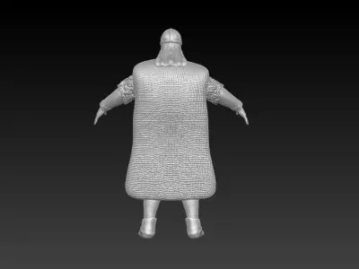 Medieval French Soldier Low-poly 3D model