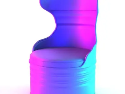  Carbon  Oil Drum Industrial Barrel Lounge Chair toy 3D print model