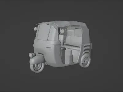  auto rickshaw indian Low-poly 3D model