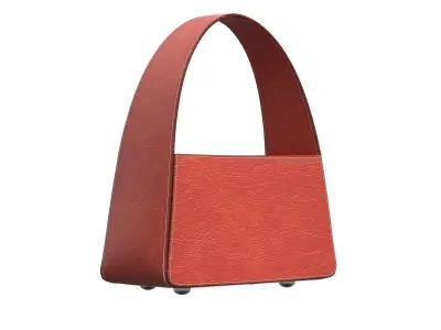 Orange Leather Mini Bag 3D model