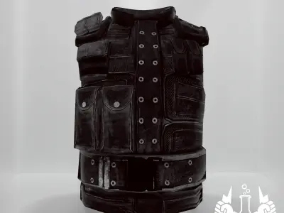 Game-Ready Police Tactical Combat Vest Low-poly 3D model