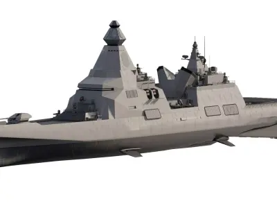 US NAVY DETAILED MODERN DESTROYER 3D model