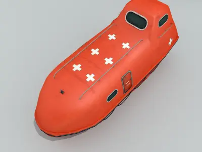 Enclosed Lifeboat Low-poly 3D model