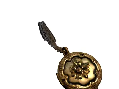 Antique Ornate Locket Pendant Low-poly 3D model