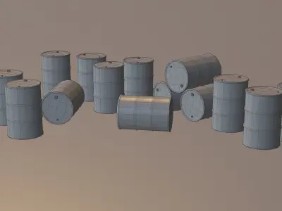 Oil Barrel Prop Low-poly 3D model