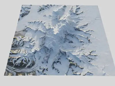 Mount Logan snowy mountain range 3D model