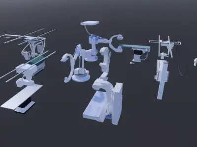 3d Model Medical Mechine  Imaging Equipment Set Xray Low-poly 3D model