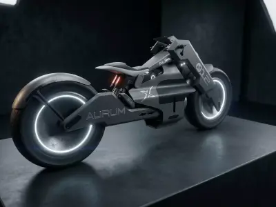 Futuristic Sci-Fi Concept Motorcycle AURUM 012  3D model