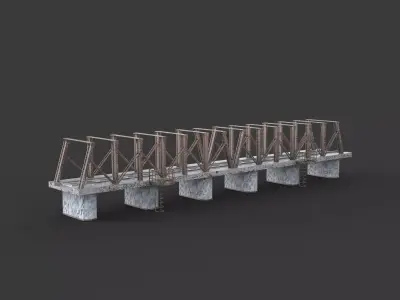Modular railway bridge 3D model
