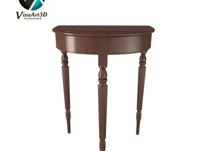 furniture 8 Antique Demilune Table 2 3D model