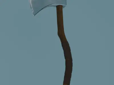 Stylized low poly axe Low-poly 3D model